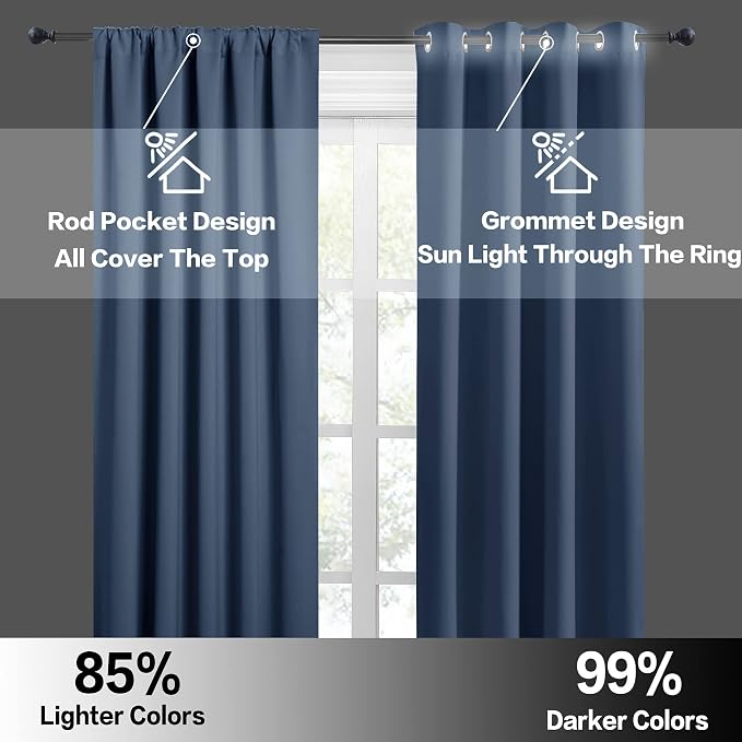 RYB HOME Small Window Curtains Blackout - Image 6