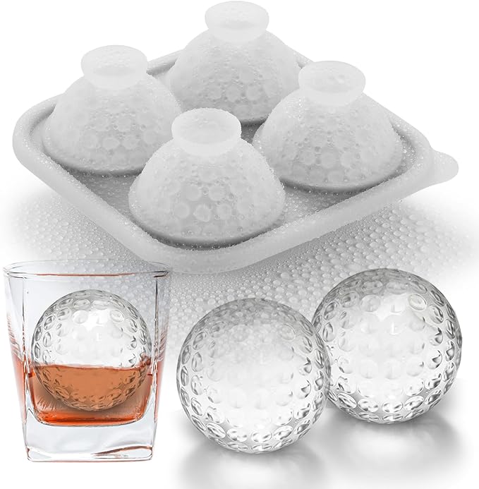 Nax Caki 3D Golf Ice Cube Tray, Large Golf Silicone Fun Shapes Whiskey Ice Mold by NAXCAKI
