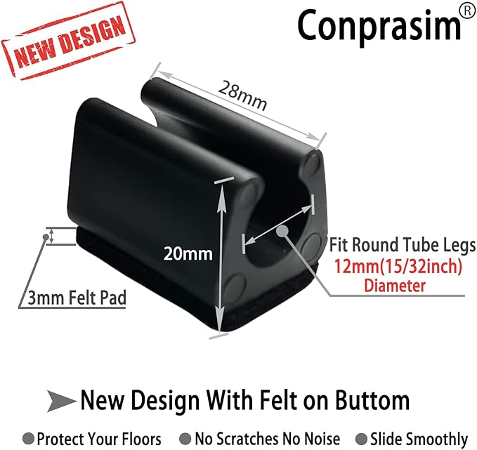 Rectangle U Shaped Chair Leg Tips Caps - Image 4