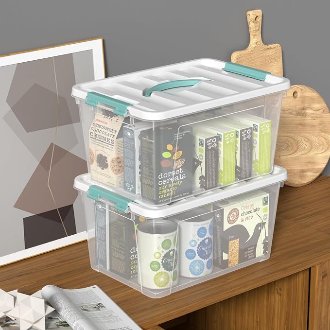 Xyskin 6 Pack 14 Quart Stackable Plastic Storage Bins - Image 5