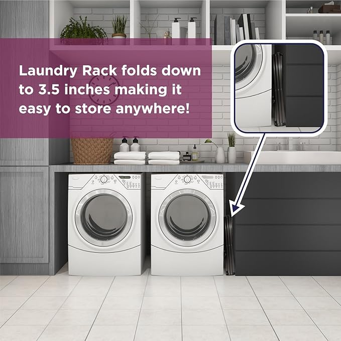 BLACK+DECKER Laundry Organization Expandable/Collapsible Clothes Drying Rack. - Image 6