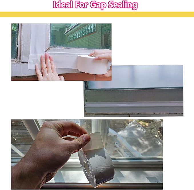 White Window Weather Sealing Tape 2Inch X 65Ft, Window AC Seal Air Conditioner - Image 7