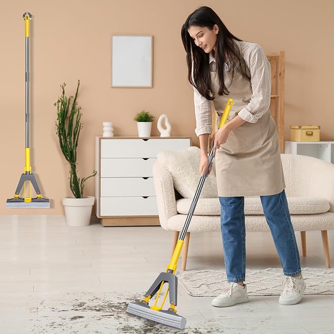 Sponge Mop, Masthome Roller Sponge Mop, Easy Self Squeeze Mop and Stainless - Image 7