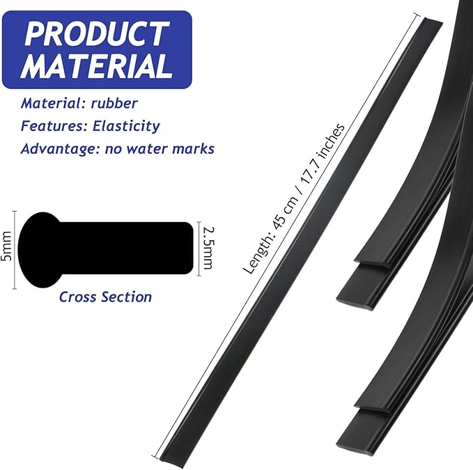 Boao 4 Pieces Replacement Squeegee Rubber 18 Inch Refill Silicone Replacement - Image 6