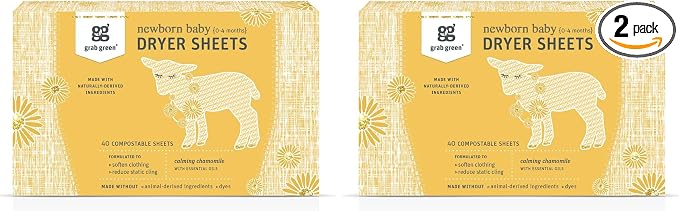 Newborn Baby Dryer Sheets by GrabGreen