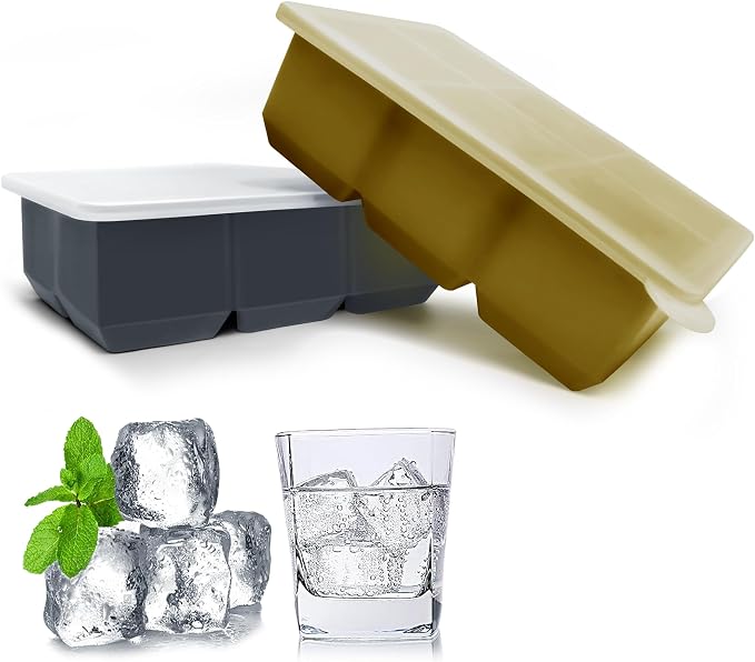 Silicone Ice Cube Trays with Lids, Large Square Ice Cube Molds - Image 2