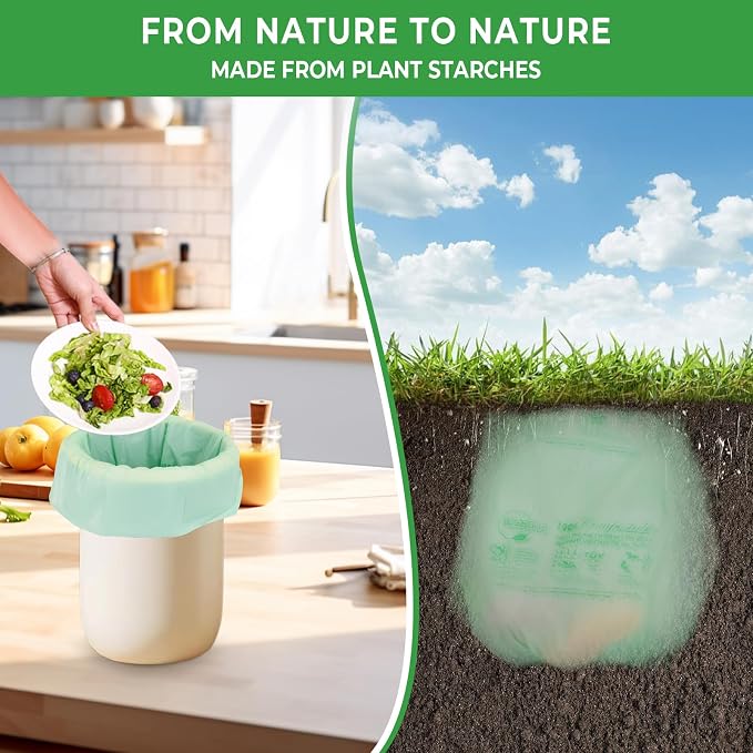 Compostable Trash Bags, 3-4 Gallon, 15 L, Extra Thick 0.8 Mil, Small Kitchen - Image 5