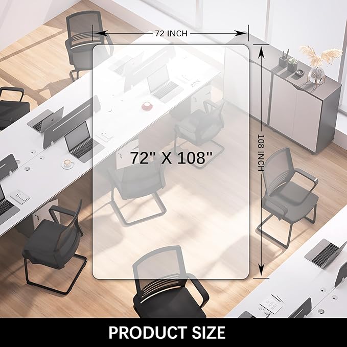 Kuyal Clear Chair Mat, Hard Floor Use - Image 7