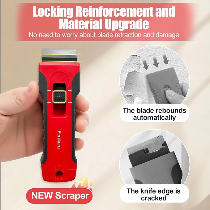 Upgraded Extractable & Magnetic Razor Blade Scraper Tool, 2 Pack Razor Scraper - Image 2