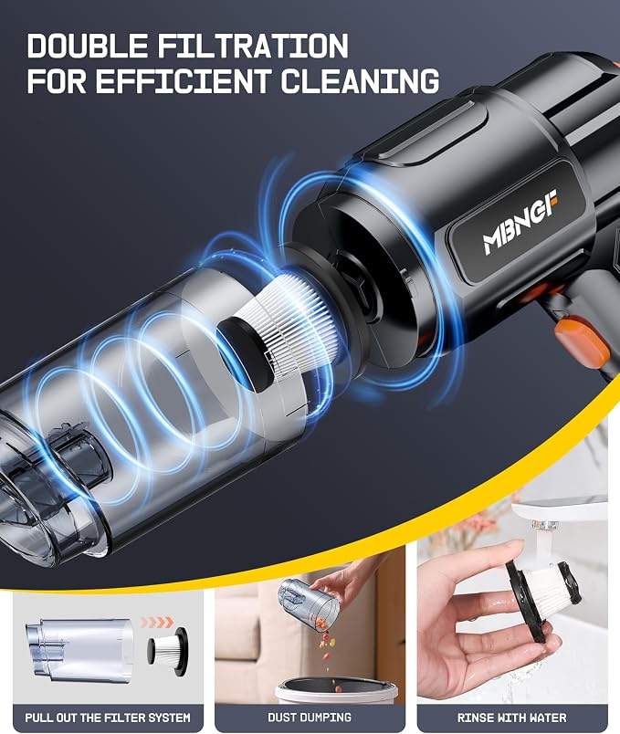 Car Vacuum Portable Cordless, 35000PA High Power Suction & Blower, Cordless - Image 5