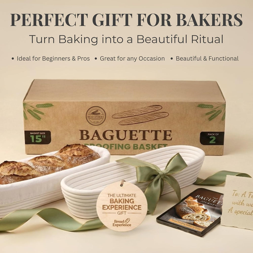 15 Inch Baguette Proofing Basket Set of 2 for Sourdough & French Bread