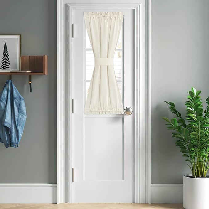 NICETOWN Door Window Curtain Panel, Farmhouse Elegant Solid French Door Curtain by NICETOWN