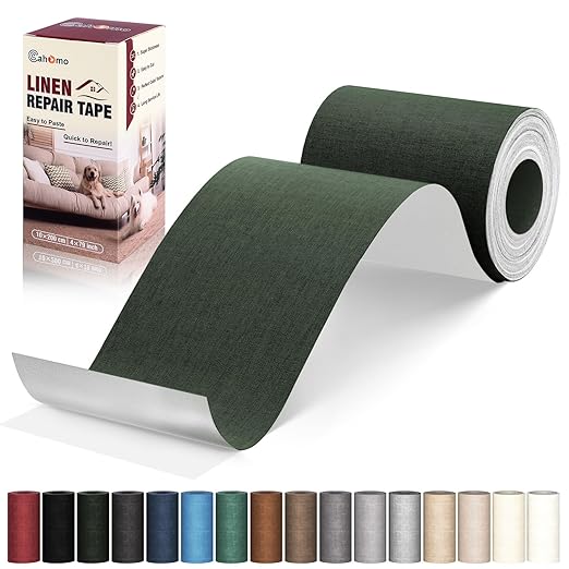 Linen Repair Tape 4x79 inch, Self Adhesive Fabric Patches, Linen Patch Tape Kit by Cahomo