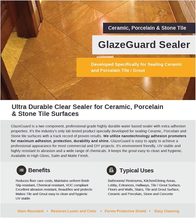 CoverTec GlazeGuard Matte Natural Look Ceramic, Porcelain Tile Grout Sealer - Image 10
