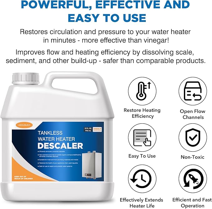 Tankless Water Heater Descaler, Highly Effective Descaler Restores Heating - Image 2