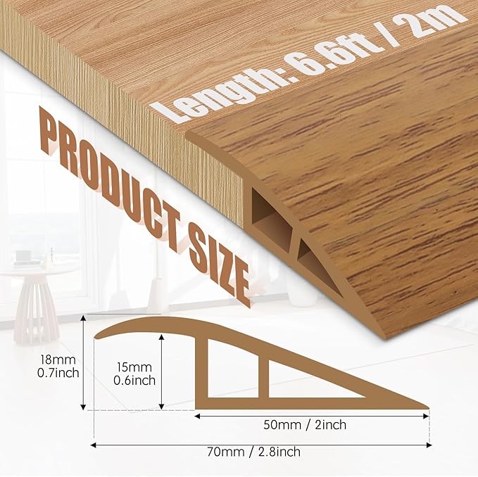 Floor Transition Strip Door Threshold 79" Floor Transition Reducer Trim on The - Image 2