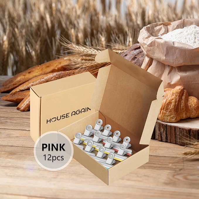 HOUSE AGAIN 12 Pack Stainless Steel Chip Bag Clips Covered - Image 6