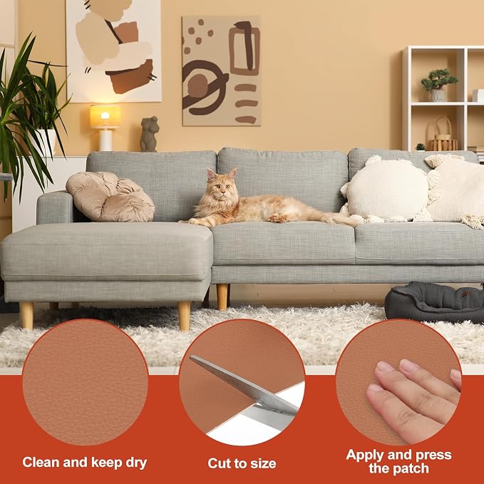 PATIKIL Leather Patches Tape for Furniture, 6.3 x 61 Inch Self Adhesive Vinyl - Image 3