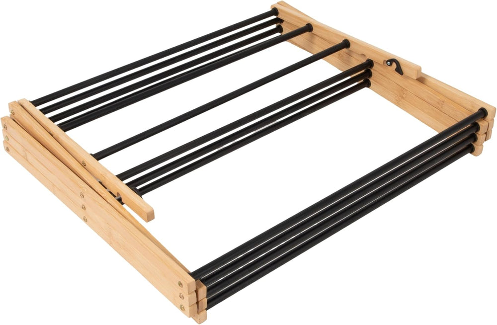 Household Essentials Bamboo Folding Clothes Drying Rack, Compact Upscale Laun...