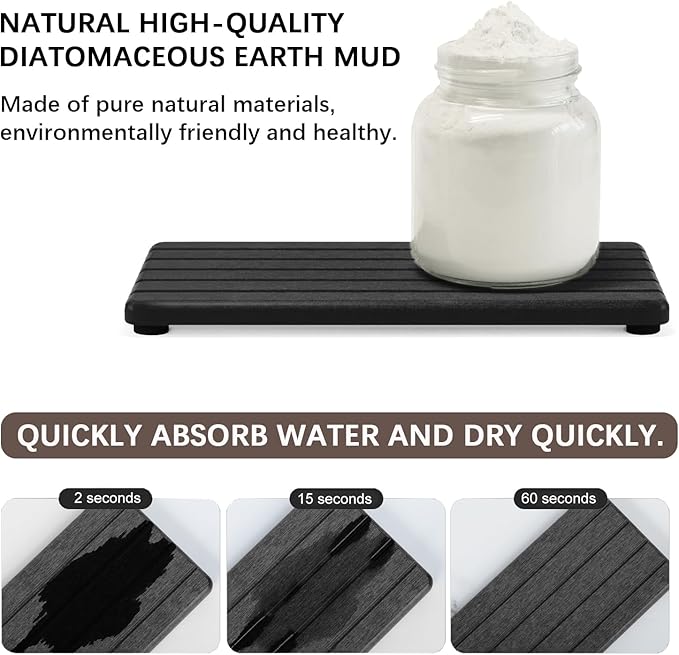 3PCS Stone Drying Tray, Stone Soap Tray, Water Absorbing Stones Trays - Image 2