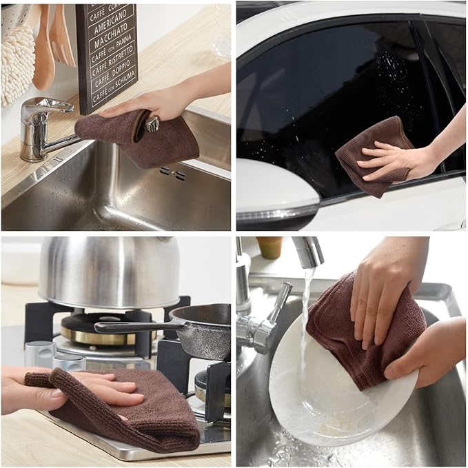 KinHwa Microfiber Dish Cloths for Washing Dishes Ultra Absorbent Dish Rags Fast - Image 5