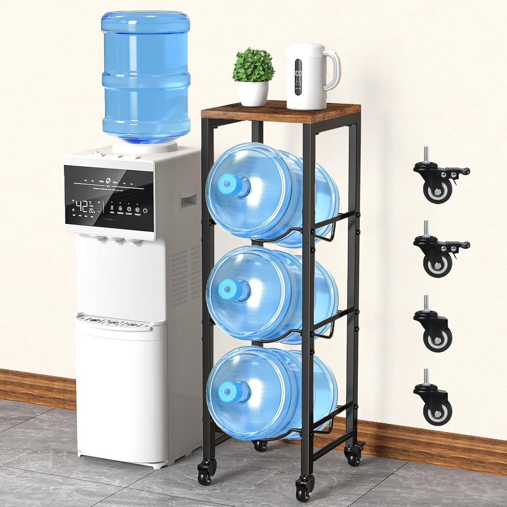 5 Gallon Water Bottle Jug Holder 3-Tier Water Bottle Holder Organizer with Lo...