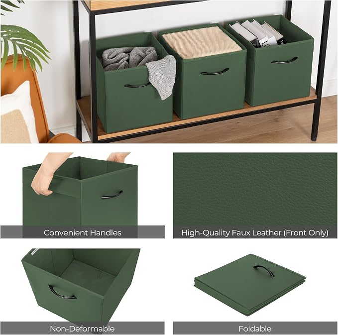 StorageWorks Green Storage Cubes, 11 Inch Cube Storage Bins - Image 5