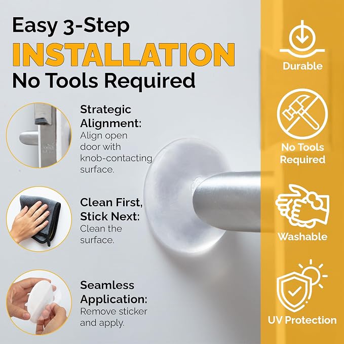 Ducki Door Stop Wall Protector | Self Adhesive Door Knob Wall Protectors from - Image 3