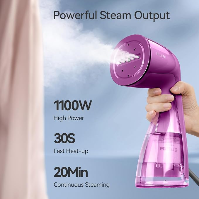 HiLIFE Steamer for Clothes, 1100W Clothes Steamer, Fast Wrinkle Removal - Image 2