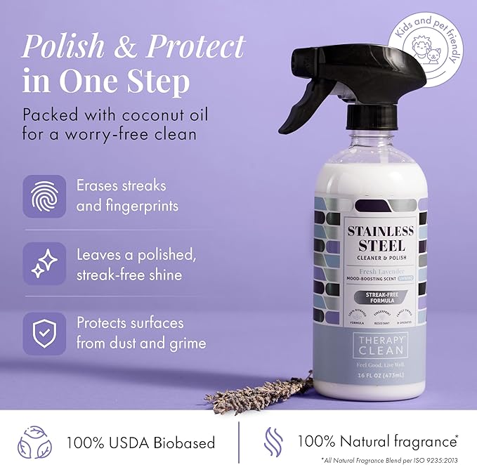 Therapy Stainless Steel Cleaner Bulk Refill - 64 oz. - Streak-Free - Image 3