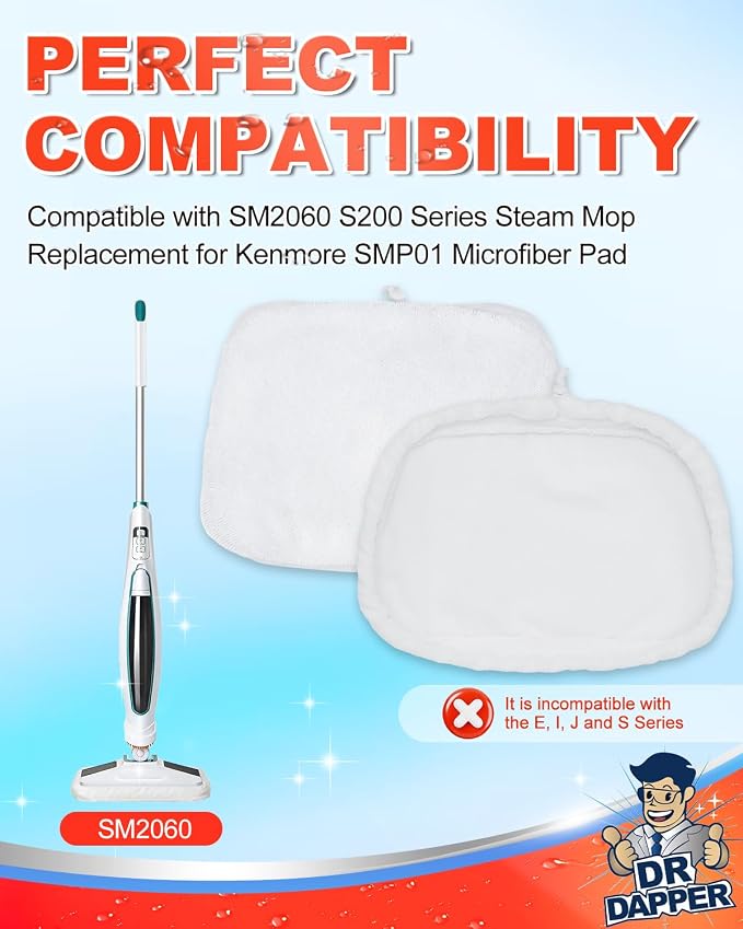 DR DAPPER 6 Pack SMP01 Steam Mop Pads Compatible - Image 2