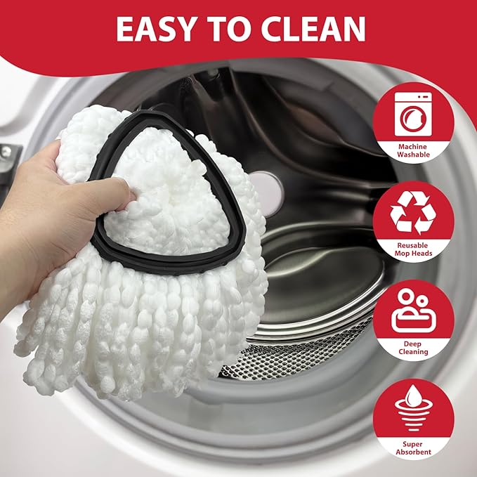 Spin Mop Replacement Set for O-Ceda EasyWring 1-Tank System, Includes 2 Mop - Image 7