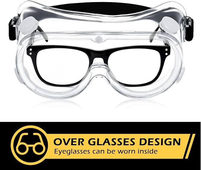 Yunsailing Protective Safety Goggles Lab Over Glasses Clear Anti Fog Eye - Image 2