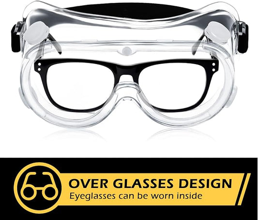 Yunsailing Protective Safety Goggles Lab Over Glasses Clear Anti Fog Eye - Image 2