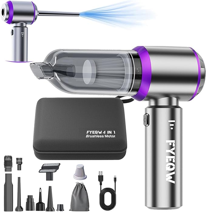 Mini Cordless Handheld Car Vacuum Cleaner/Air Duster/Blower/Hand Pump, 21000 PA by DYNGSHOO