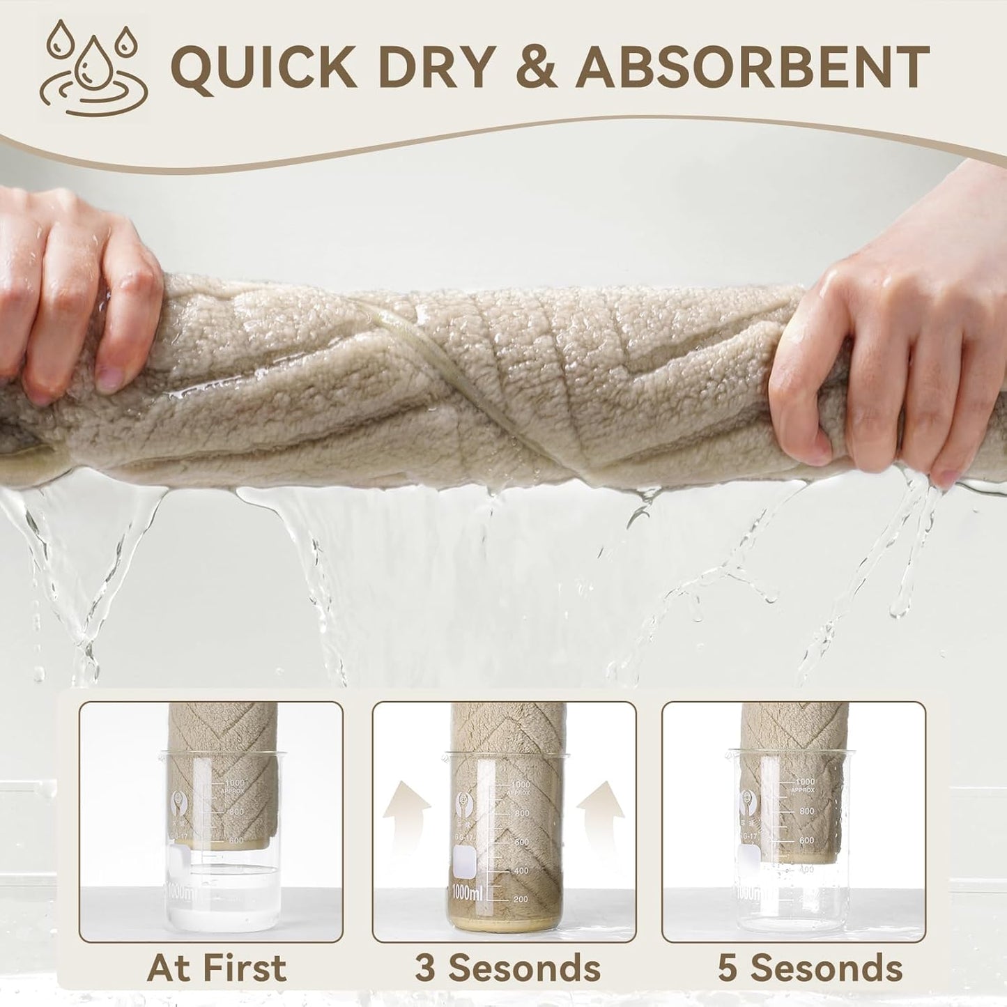 Bathroom Rugs Mat Quick Dry Absorbent Non Slip Bath Mat Bath Mats for Bathtub Mat Bathroom Carpet Fit Under Door Washable Floor Bath Rug Brown 20x32