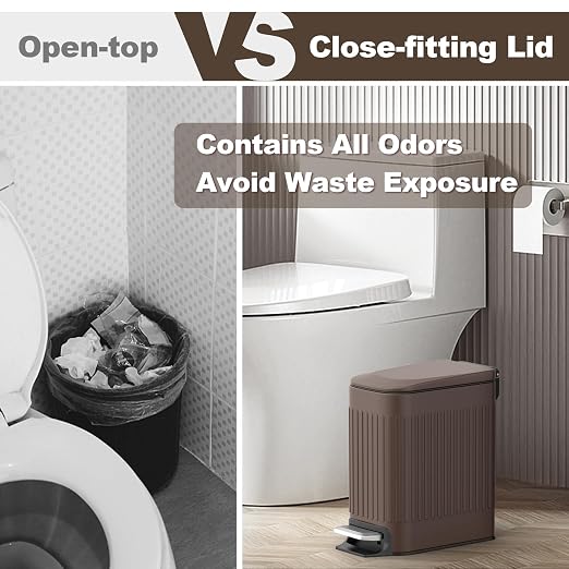 TrashAid Slim Bathroom Trash Can - Image 6