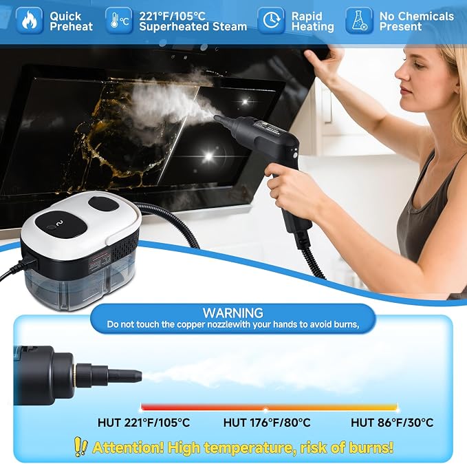 Steam Cleaner, 3-Level Adjustable Handle, 1500W Steam Cleaner - Image 4