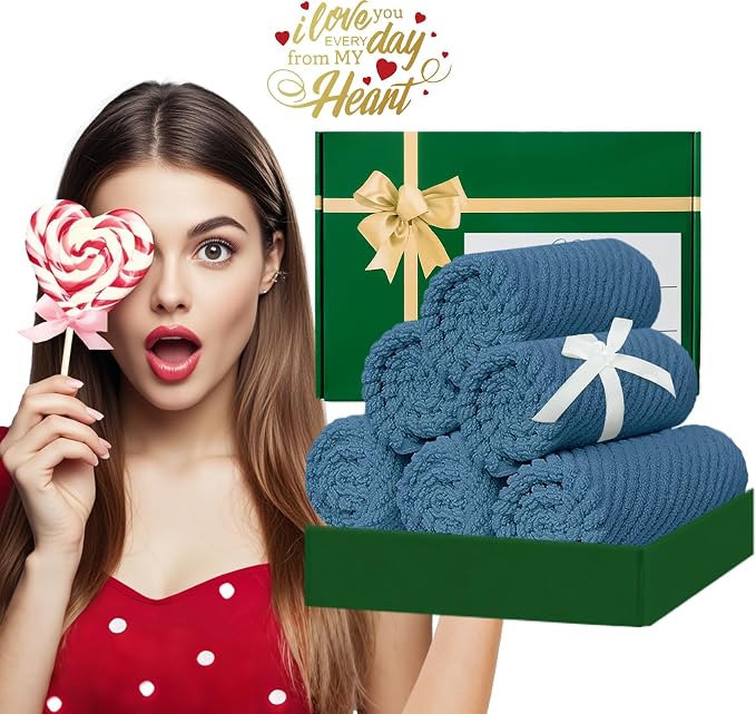 Blue Washcloths 6 Pack, Wash Cloths - Image 6