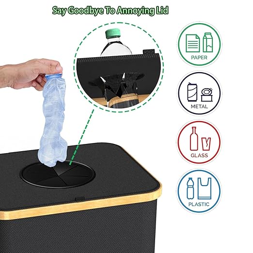 Recycling Bin for Kitchen Indoor Home, Large 100L/ 27 Gallon Recycle Bin - Image 5