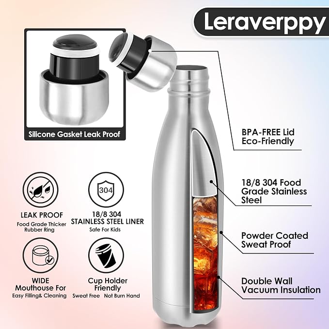 25oz Cola-Bottle Shaped Stainless Steel Leak-proof Water Bottle, Double Wall - Image 4