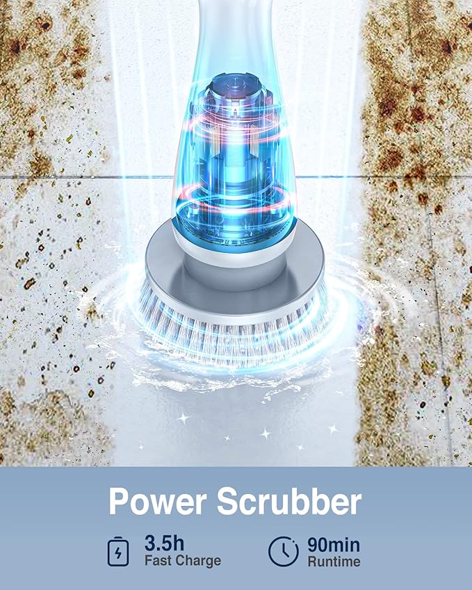 LABIGO Electric Spin Scrubber, Cordless Cleaning Brush Scrubber - Image 3