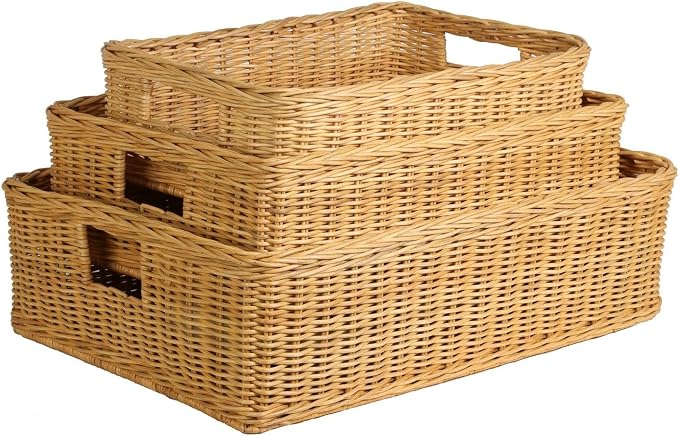 The Basket Lady Under The Bed/Basic Wicker Storage Basket, 20 in L x 14.5 in W - Image 6