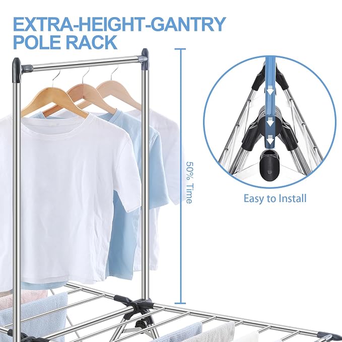 APEXCHASER Clothes Drying Rack, Foldable 2-Level Drying Racks - Image 3