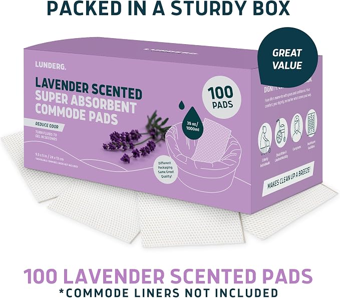 Lunderg Lavender Scented Super Absorbent Commode Pads - Image 4