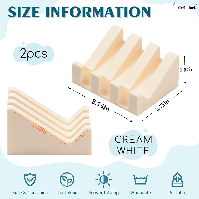 Silicone Soap Dish for Bar Soap Holder for Shower Bathroom Self Draining - Image 2