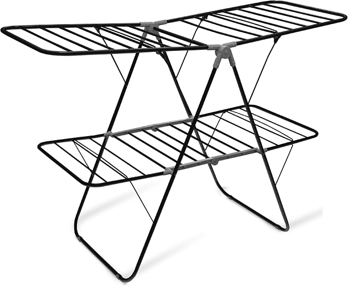 Brookstone 2 Tier Folding Rack – Indoor/Outdoor Collapsible Clothes Dryer Stand - Image 6
