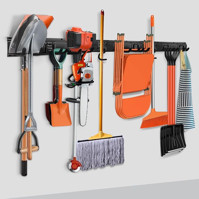 Garage Garden Tool Storage Rack Organizer Wall Mount, Yard Shovel Rack Holder by SMARTOLOGY