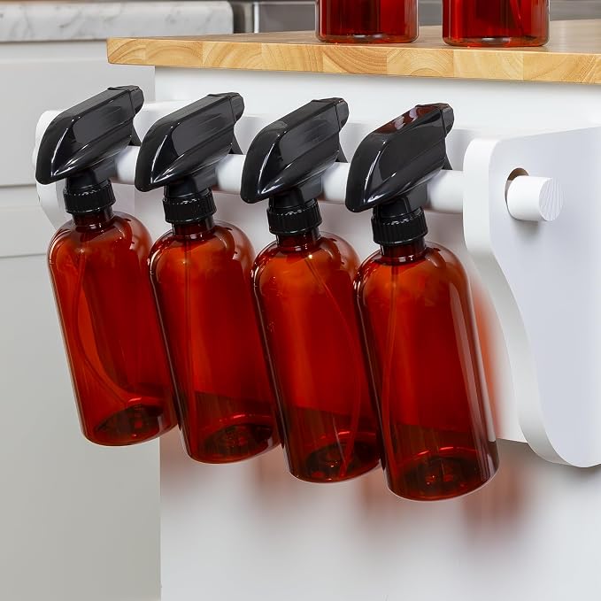 Cornucopia Brands 16oz Amber PLASTIC Spray Bottles w/Heavy Duty Mist & Stream - Image 5