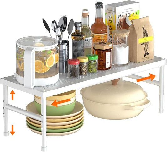 Expandable adjustable stackable kitchen organizer, Spice Racks, Counter Shelf by WELCOMETOHININGER